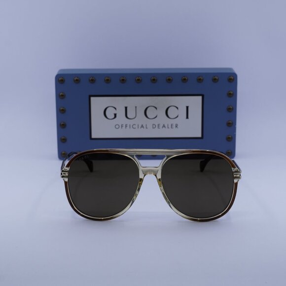Gucci GG1104S 002 Aviator Sunglasses – Gold/Brown - Picture 2 of 11